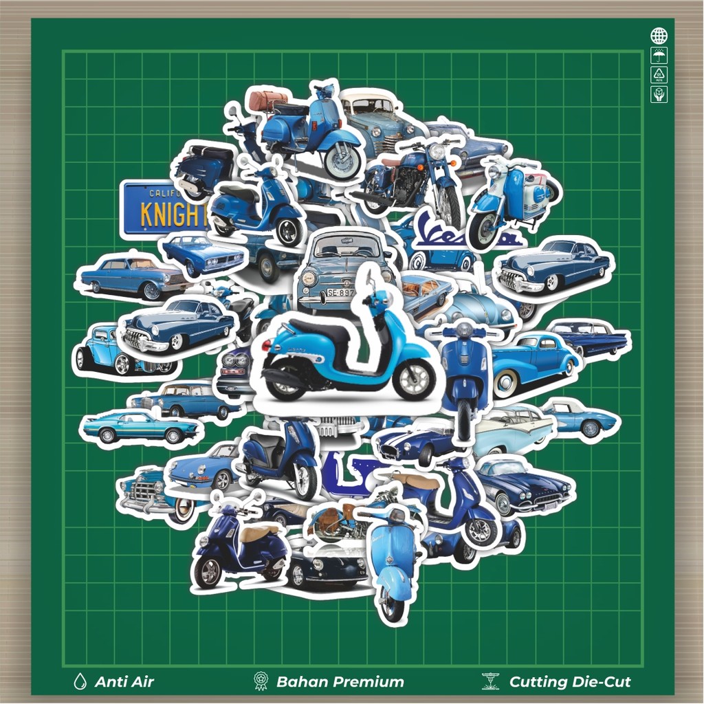 

HOT 50 PCS STIKER Stiker Mobil Motor Vespa Biru Stiker Fashion Cars Decal Dingin Kartu Album Custom Vinyl Anti Air- Sticker Aesthetic Buku Journal Koper Casing HP Tablet Laptop Helm Motor Botol Minum