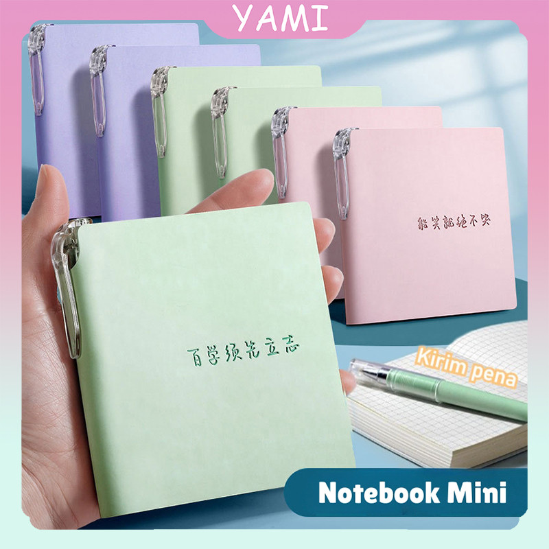 

100 Lembar Notebook Mini A7 Buku Catatan Kecil Book PU Notebook Mini Aesthetic Portable Buku Tulis -Giveaway 1 pena