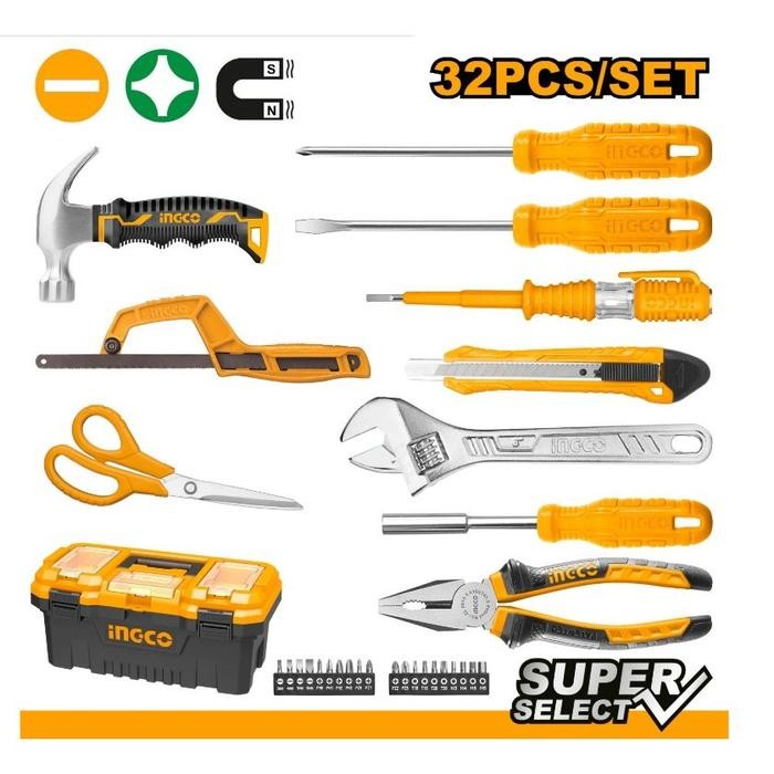 PERKAKAS RUMAH TANGGA BOX SET 32PCS INGCO HKTHP10321 TOOL KIT