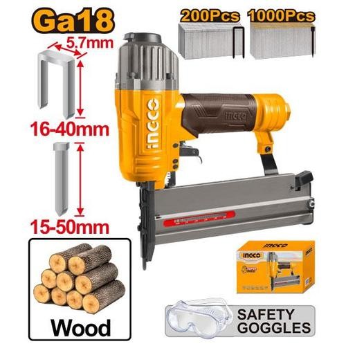 

2-in-1 Combo Air Brad Nailer INGCO ACN50401 Staples Paku Tembak Angin GA18 Staples Air 2 Tipe Paku