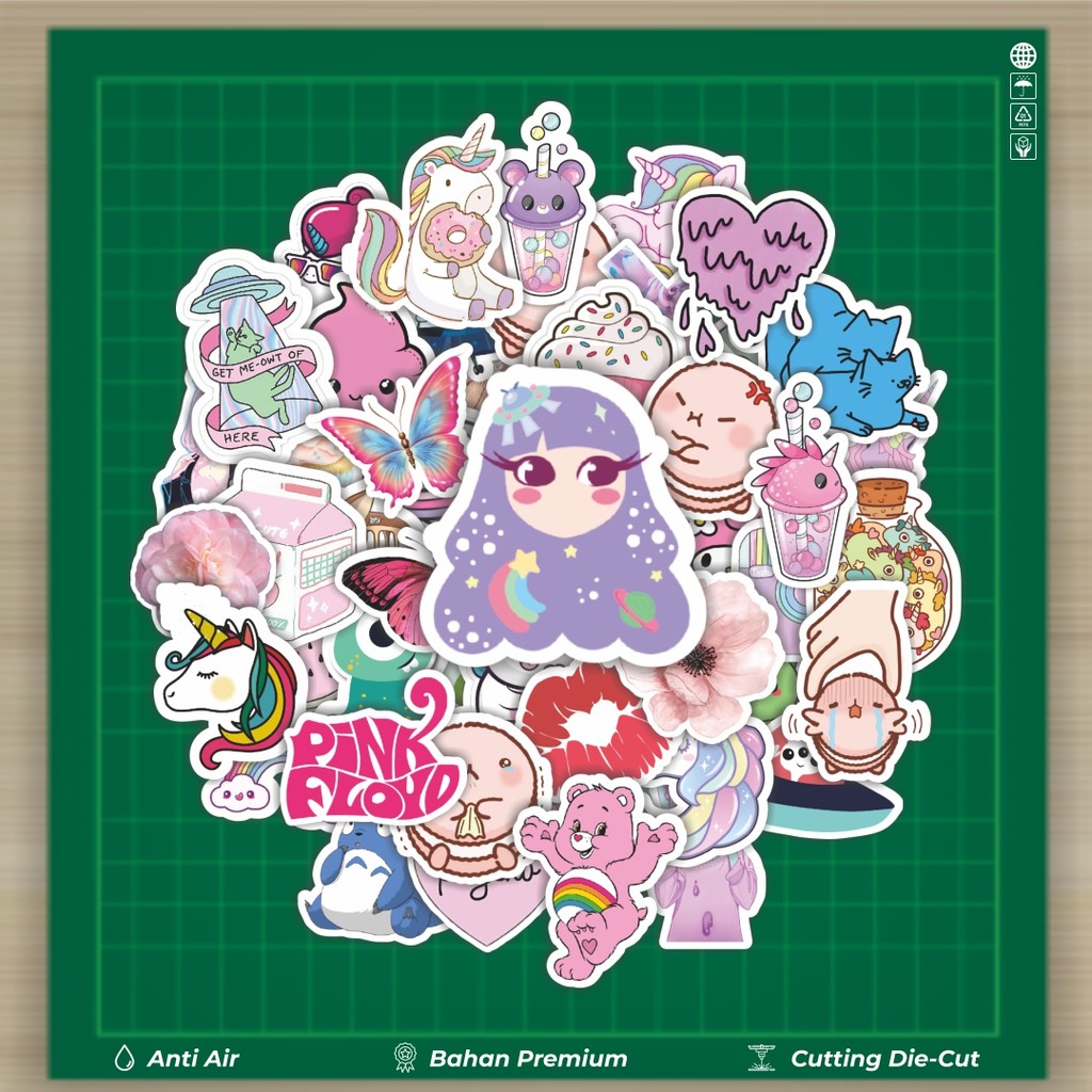 

HOT 50 PCS STIKER Stiker Pastel Art Stiker Fashion Cars Decal Dingin Kartu Album Custom Vinyl Anti Air- Sticker Aesthetic Buku Journal Koper Casing HP Tablet Laptop Helm Motor Botol Minum