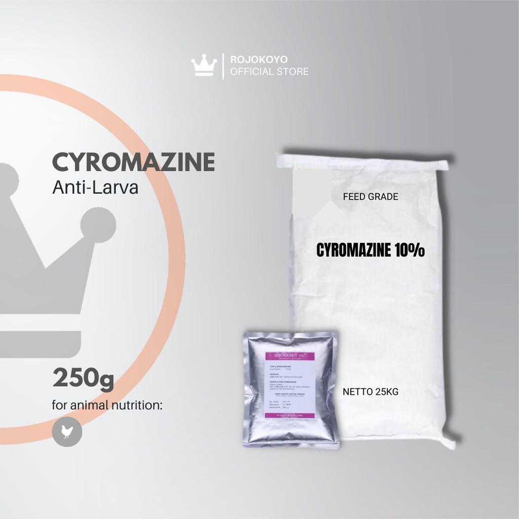 Cyromazine Sirnaset 10% Cyroxin-Anti Lalat & Larva Pakan Ternak 250gram