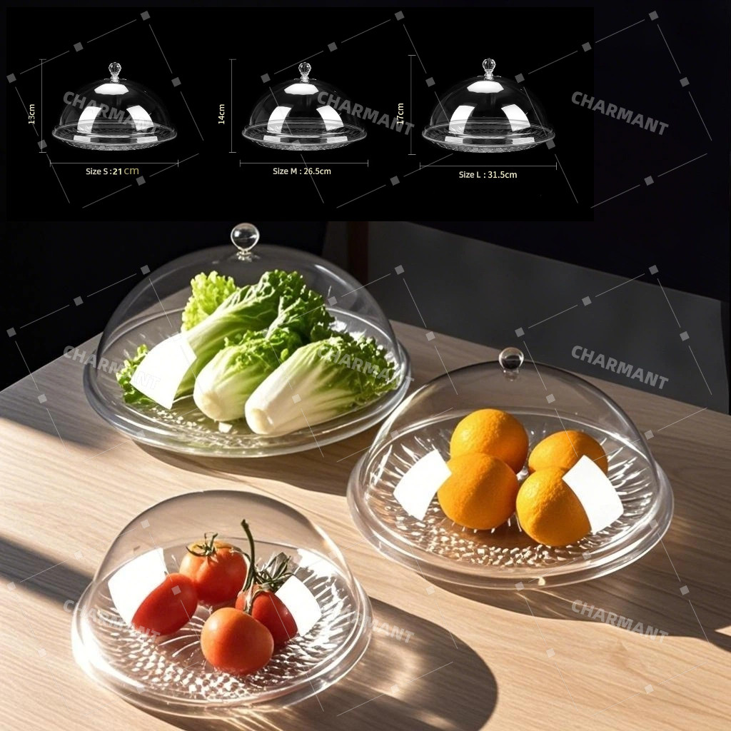 CHARMANT Tudung Saji / Penutup Makanan / Tempat Buah & Tempat Kue / Wadah Piring Penutup Rak Makanan