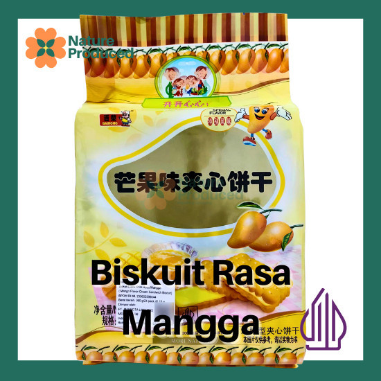 

[Bairong] Mango Flavor Cream Sandwich Biscuit - Biskuit Lapis Krim Rasa Mangga | Camilan Impor Halal