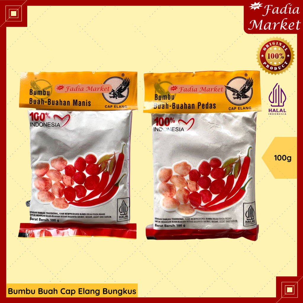 

Bumbu Garam Buah Bubuk Kiamboy Kiamoy Manis Pedas Bungkus Cap Elang 100g