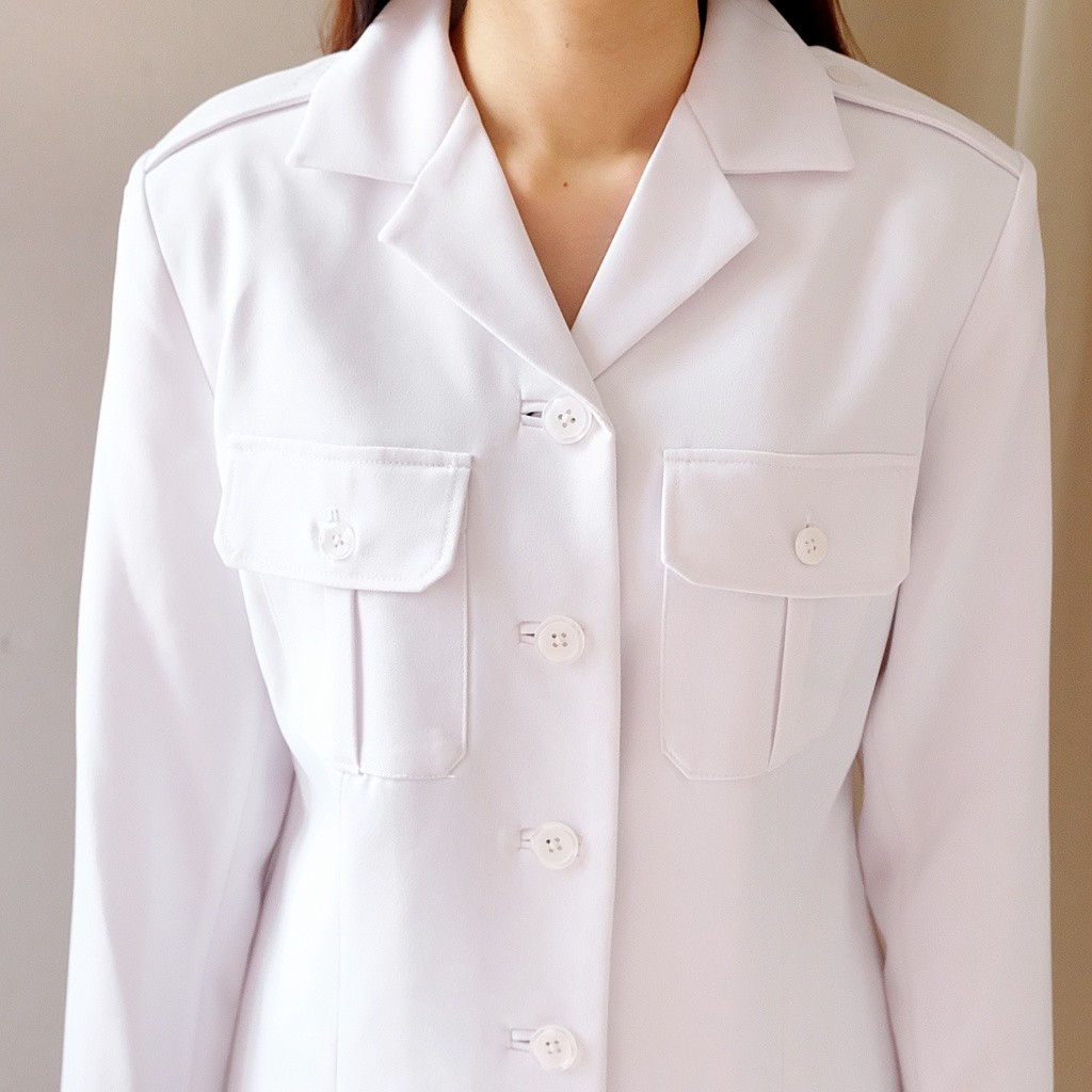 New Seragam PNS Wanita Hanya Atasan Saja Jas pemda Wanita PDH Guru - (7001,7005,7007) Atasan Putih