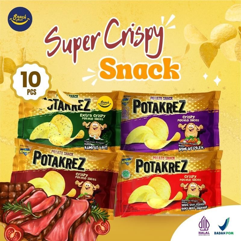 

10 PCS POTAKREZ Termurah Snack Renceng Aneka Rasa Food Pedas