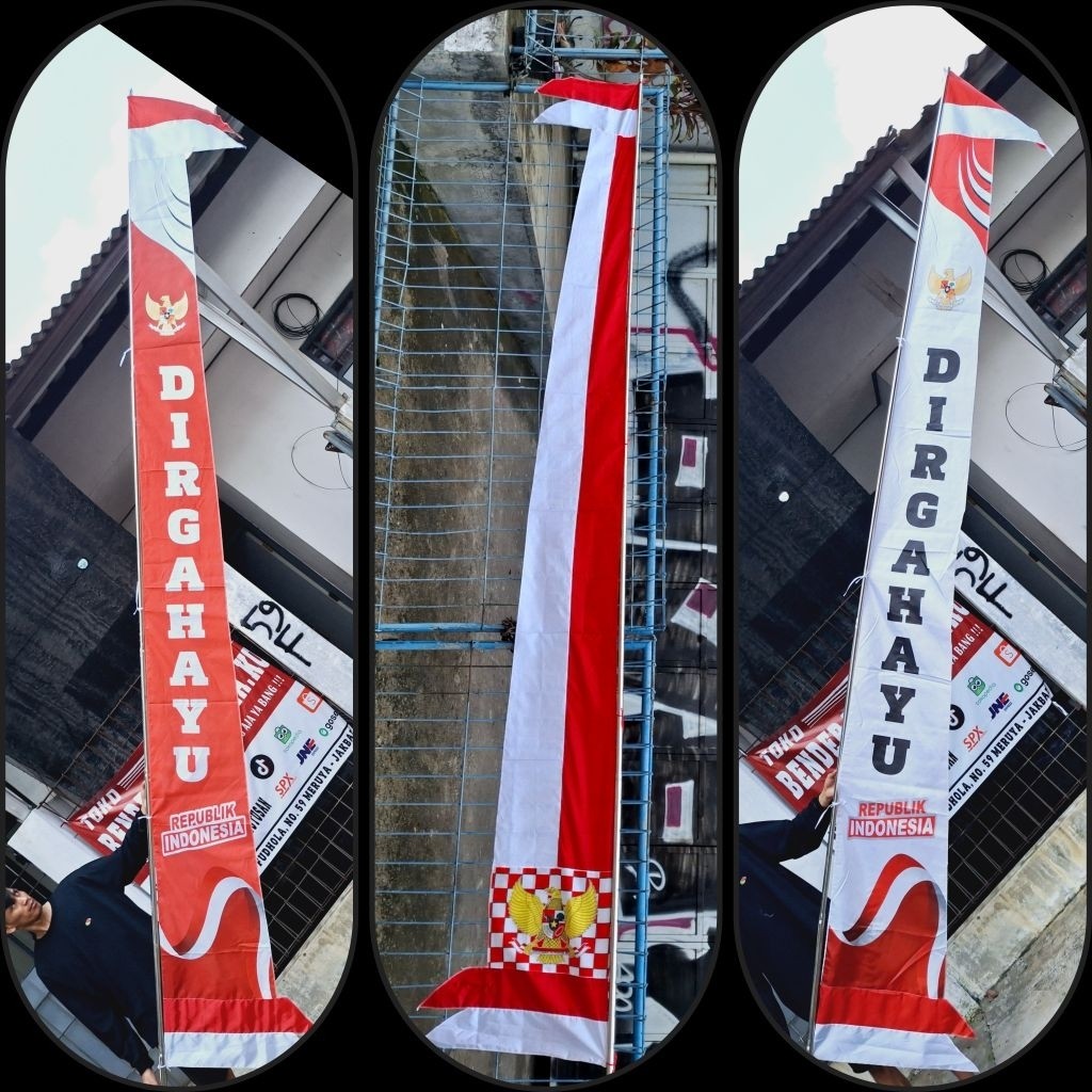 PROMO umbul umbul 4meter garuda / umbul merah putih DIRGAHAYU
