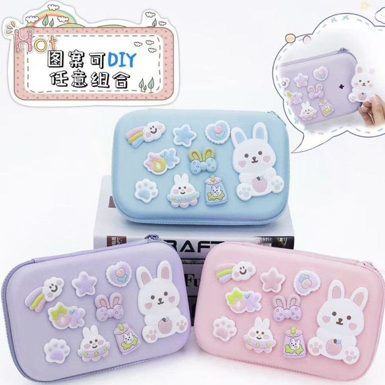 

Tempat Pensil Pop Up DIY Motif Bunny Lucu DD601 Soft Pencil Case Besar