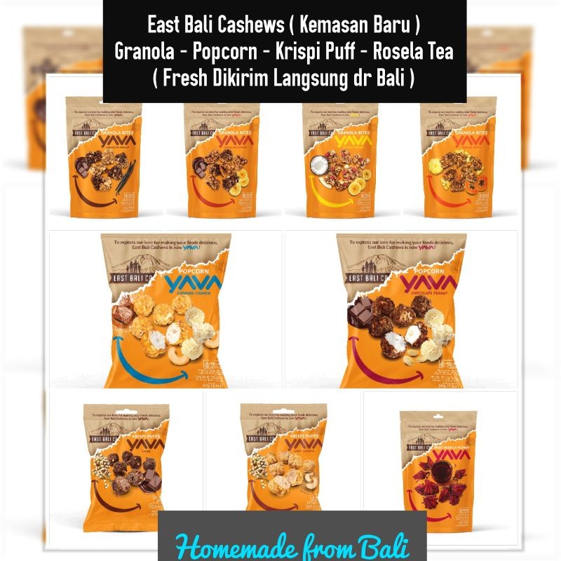 

YAVA (East Bali Cashew) Granola 125gr & Popcorn 90gr ( KIRIM DR BALI - FRESH )