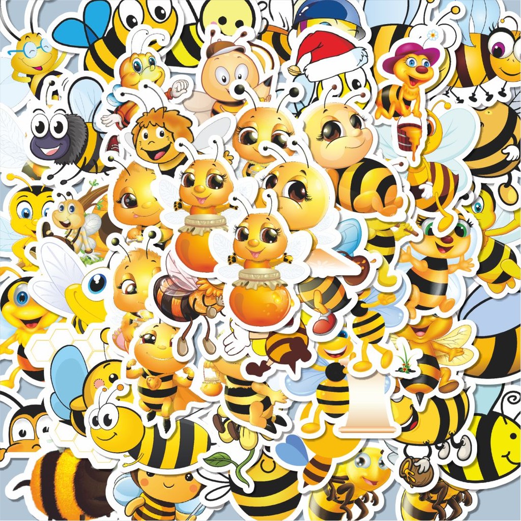 

100PCS Lucu Stiker Funny Honeybees Series Stiker Aesthetic Stiker Anti Air Stikers Berperekat Waterproof sticker decal buat Motor Helm Buku Journal Koper Casing HP Laptop Botol Minum Hadiah anak