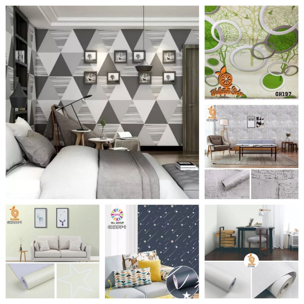 Wallpaper Stiker Orange Gh 195-215 Pvc Waterproof