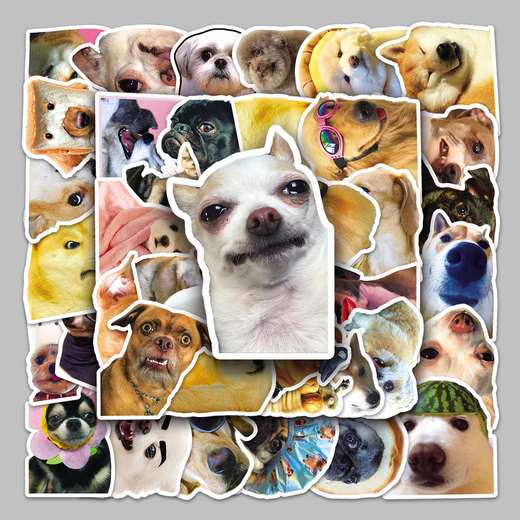 

50 cute internet celebrity dog ​​expressions creative funny DIY notebook mobile phone case hand book sticker waterproof