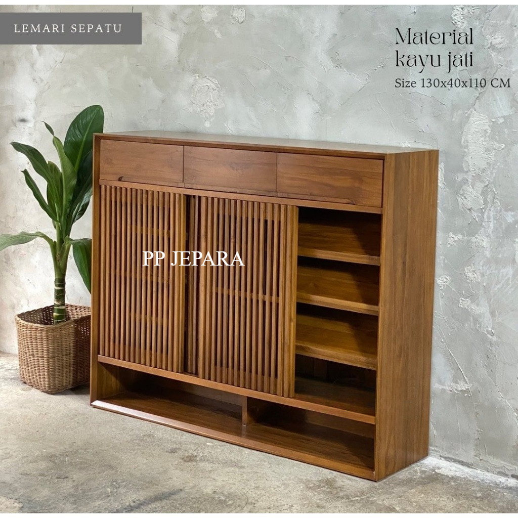 Rak Sepatu LEMARI Minimalis Rak Sepatu Jati Lemari Sepatu kayu Jati solid