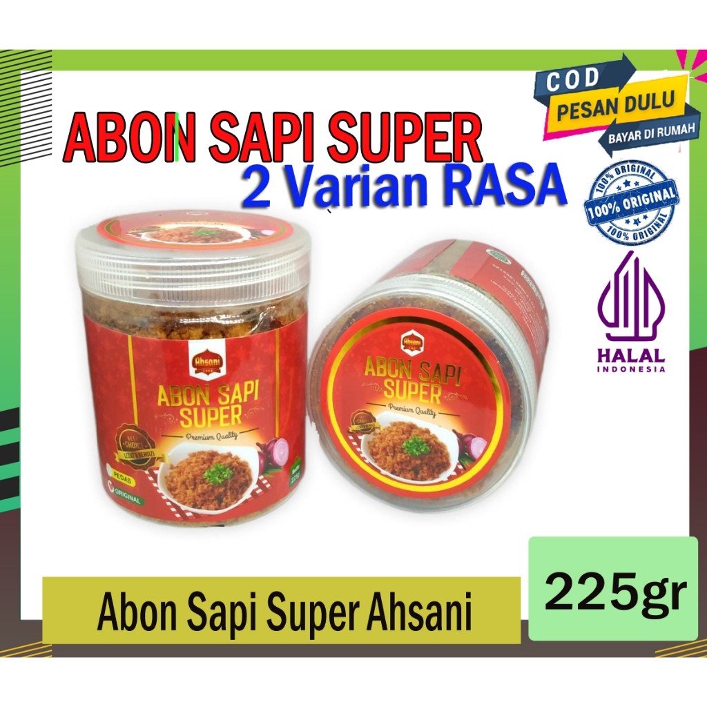 

Abon Sapi Super Daging Sapi pilihan rasa enak tanpa pengawet - 225gr Pilih Varian Rasa