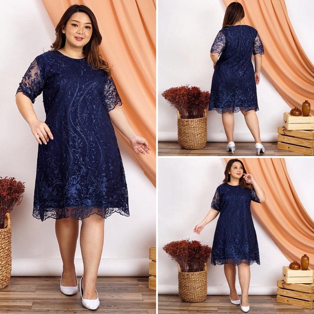 Dress Tile XXL Bigsize Jumbo Brukat Tile Bordir Gliter IMLEK Tulle Tille