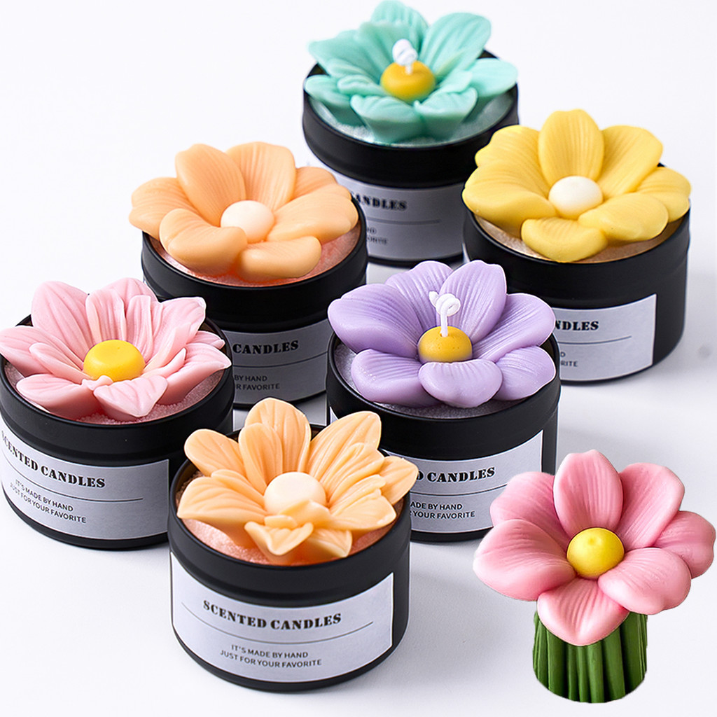 

Flower Scented Candle Mold DIY Handmade Cup Wax Flower Cake Decoration Soap Resin Plaster Mold Holiday Craft Gifts Home Decor