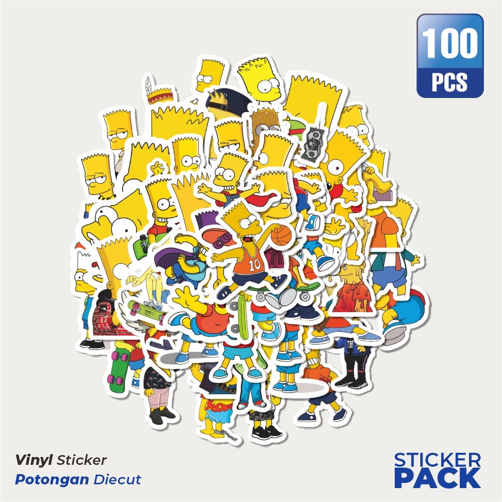 

Super Hemat! 100 PCS Stiker The Simpson Series Homer 2 Waterproof Aesthetic- Untuk Laptop, Motor, dan Helm - Paper Stationery Pack