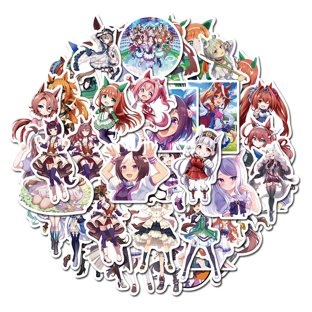 

50Pcs Pretty Derby Stickers ,Quadratic Element Girl Anime Stickers,Laptops , Keyboards ,Backpacks ,Skateboards ,Luggage