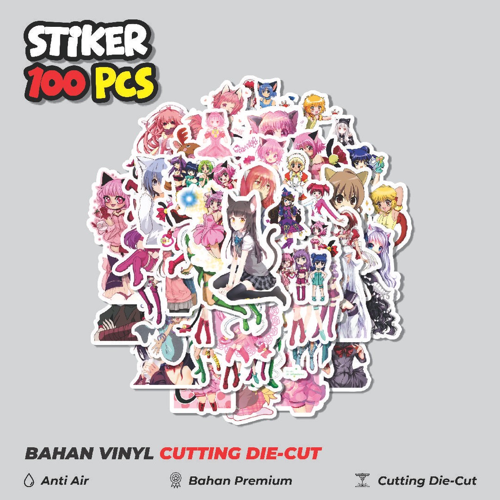 

Terbaru! 50 pcs Stiker Manga Tokyo Mew Mew Dekorasi Lucu Kreatif untuk Notebook, Skateboard, HP