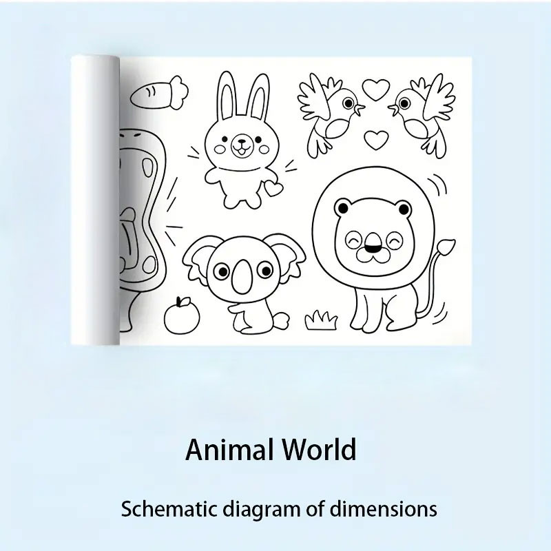 

Dehaiyun Kertas Mewarnai Tempel Dinding Drawing Paper Roll 3M Animal World - HB30