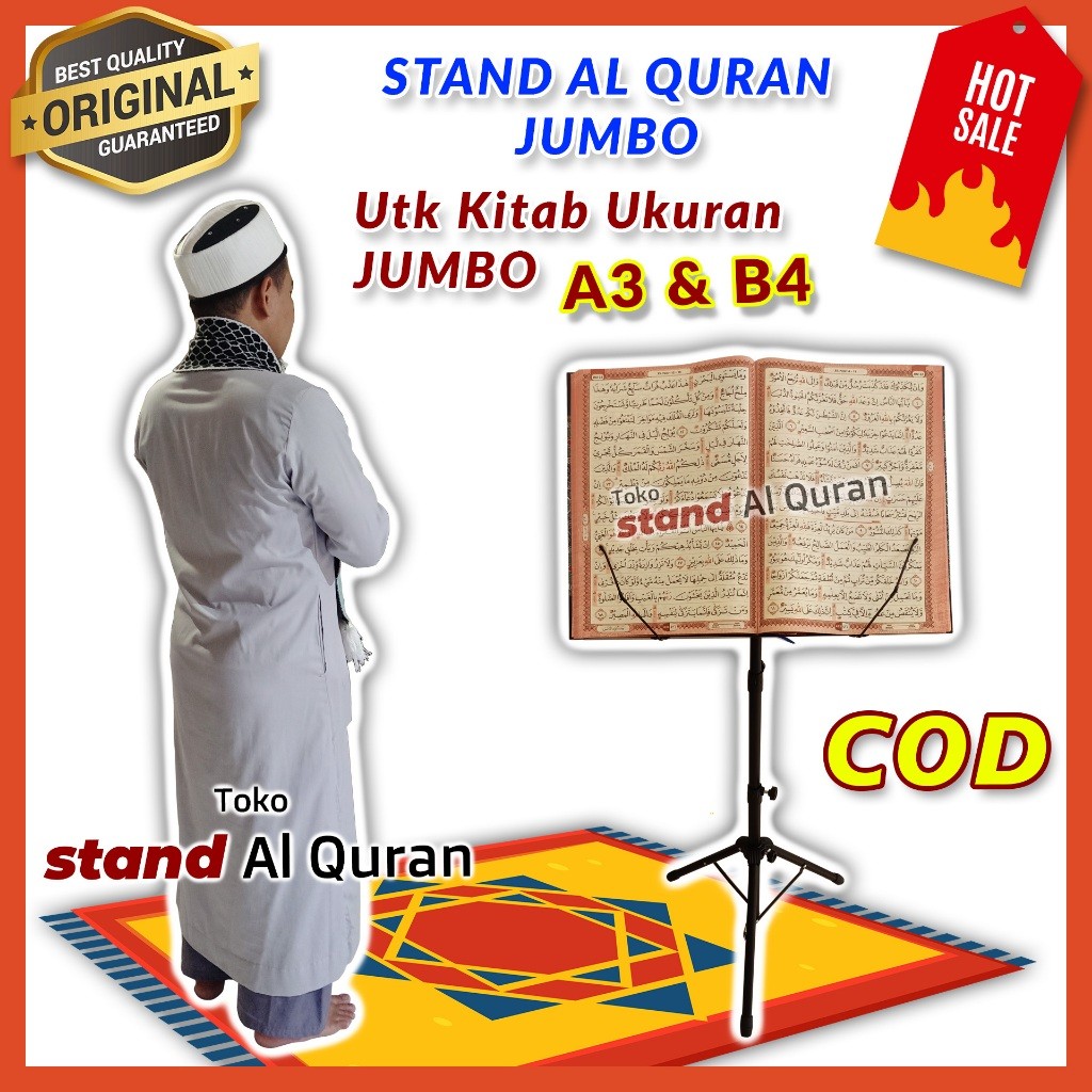 STAND AL QURAN JUMBO B4 UNTUK LANSIA DAN AL QURAN Al KUBRO UKURAN BESAR ORI PREMIUM