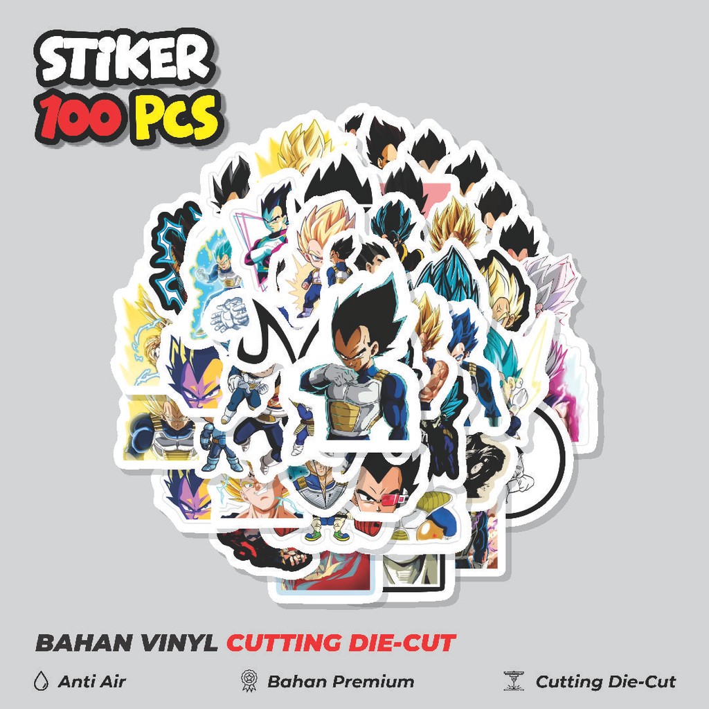

Terbaru! 50 pcs Stiker Anime Vegeta Dragon Ball Dekorasi Lucu Kreatif untuk Notebook, Skateboard, HP