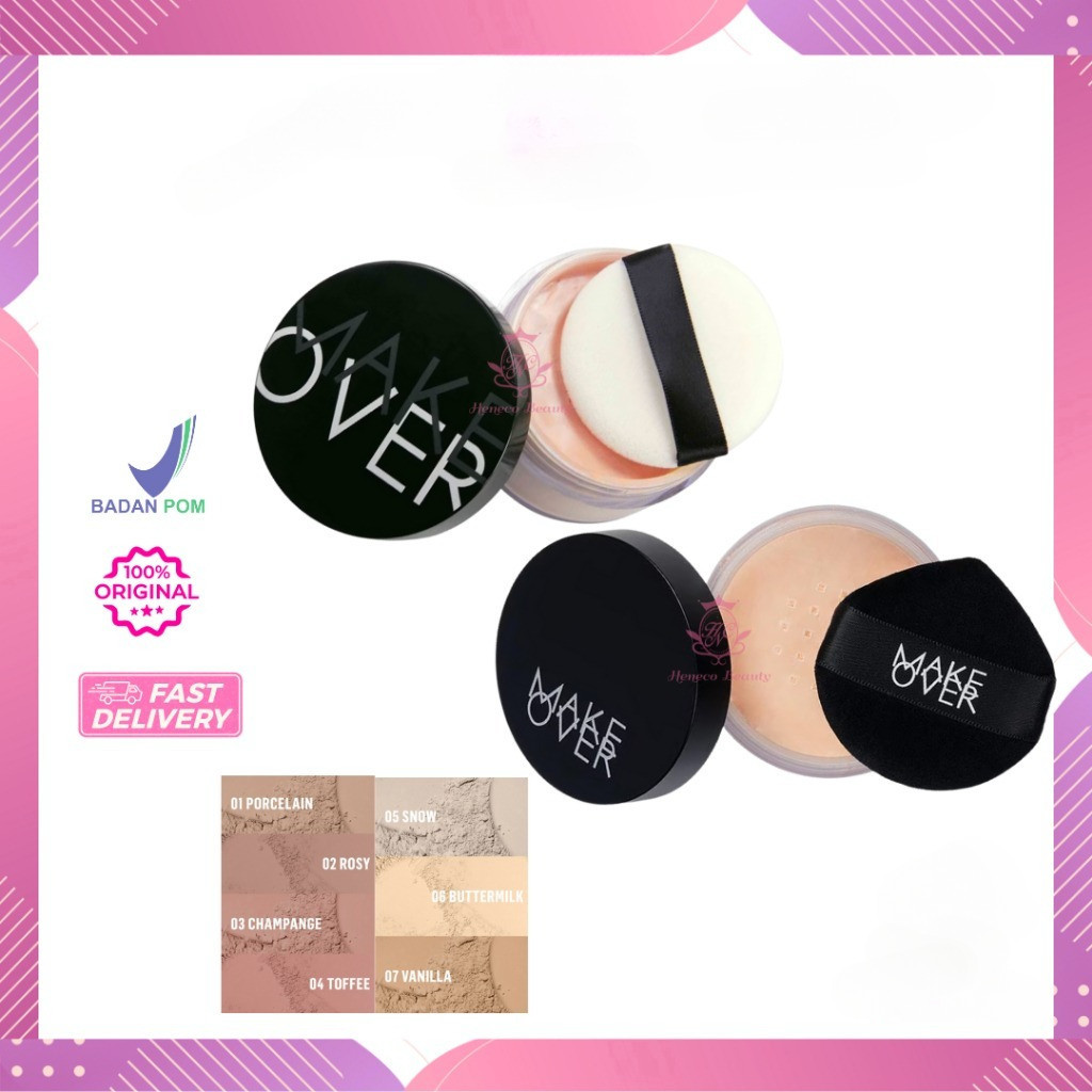 MAKE OVER Silky Smooth Menyerap Minyak Translucent Powder 35gr 100% Original - MakeOver Bedak Tabur