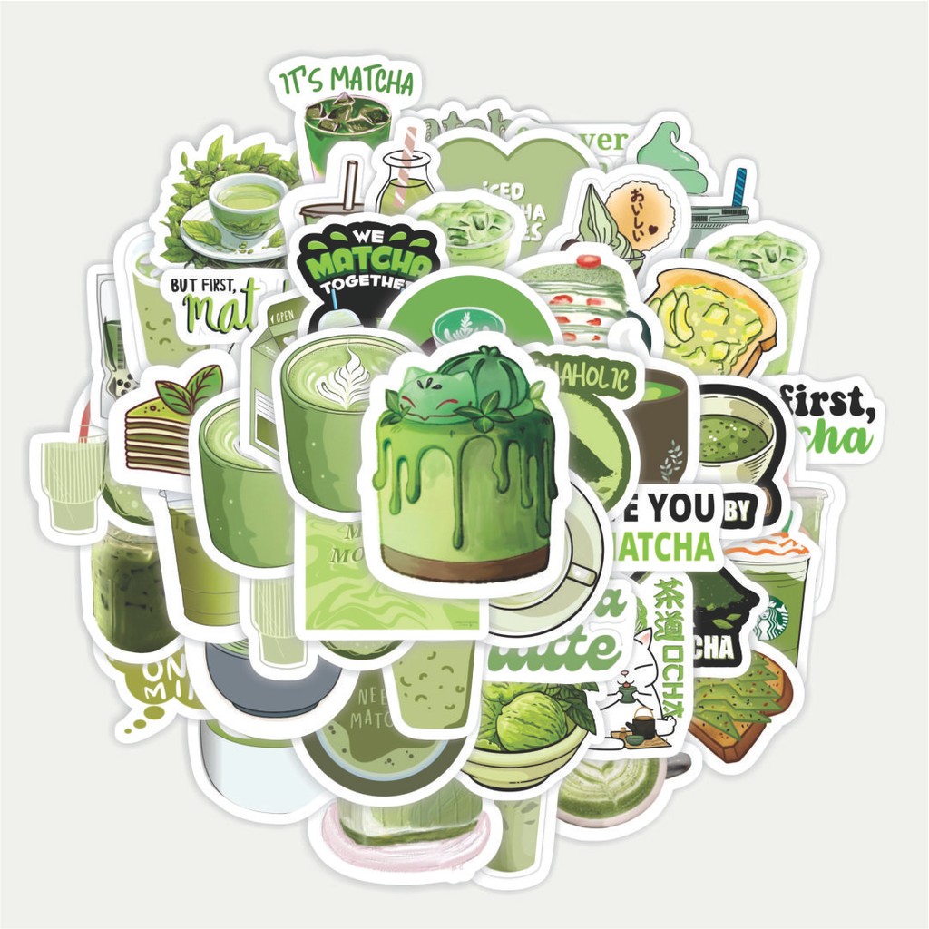 

Sticker Pack Stiker Minuman Matcha | Sticker TUMBLR | Stiker LAPTOP KOPER HELM