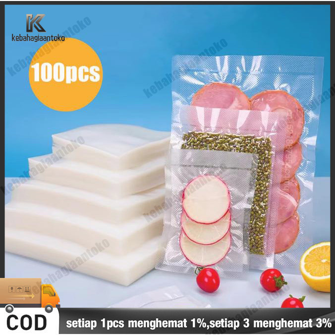 Plastik Vacum Polos 20x30 cm Food Grade Halal / Plastic Vakum Bag 20x 30-100/Pack