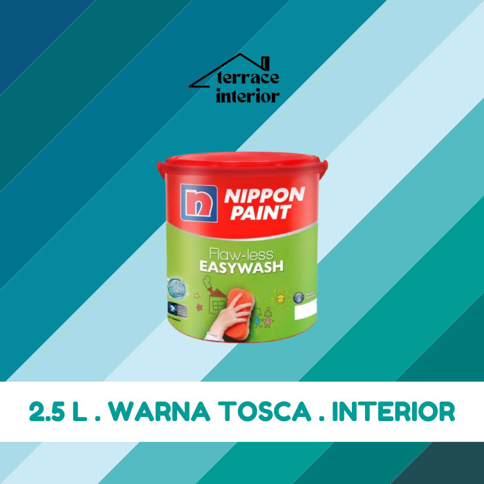 Cat Tembok Nippon Paint Flawless Easywash Interior Warna Tosca 2.5 Liter