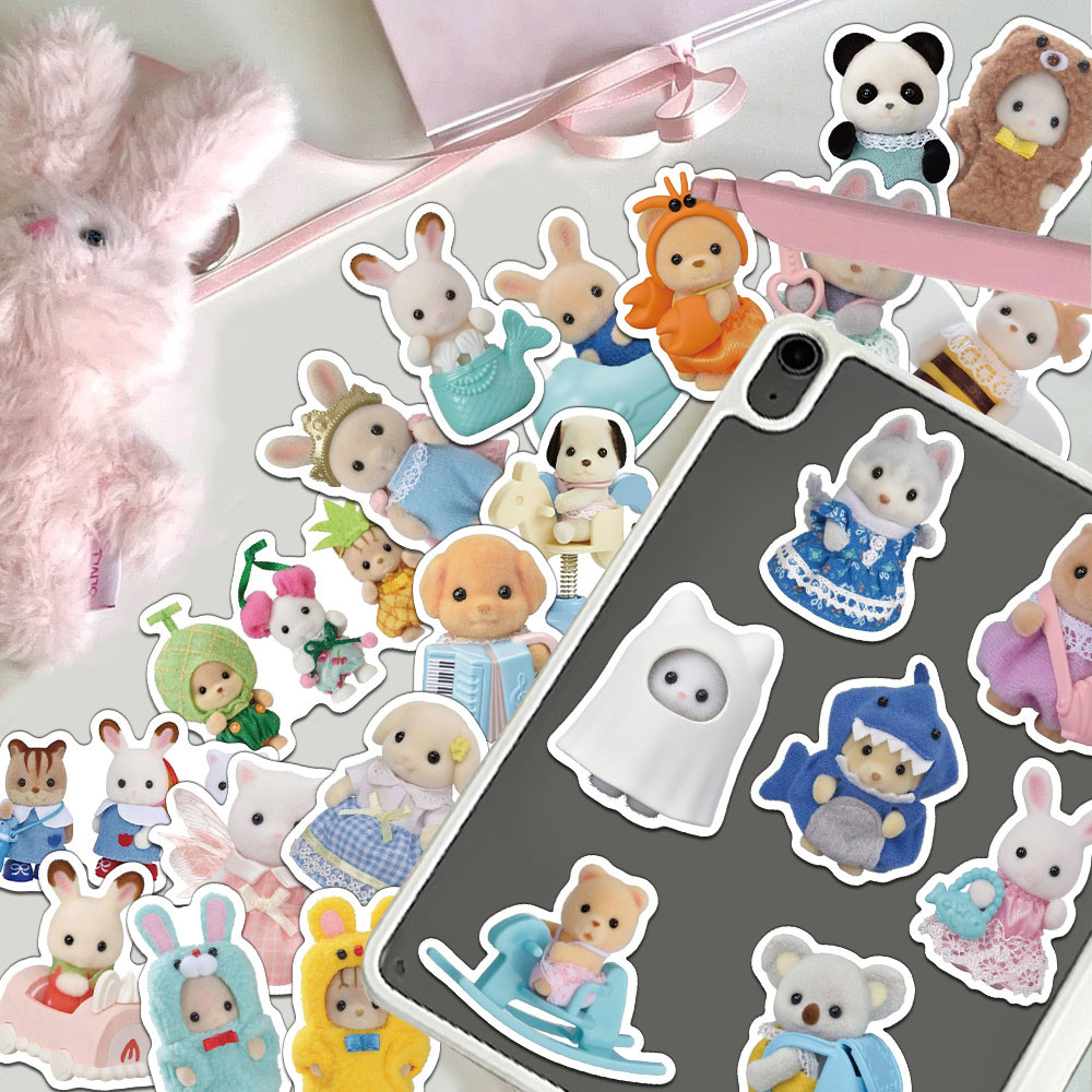 

55/110PCS Calico Critters Cute Cartoon Stickers Decorative Phone Cases Notebook DIY Personalized Waterproof Stickers