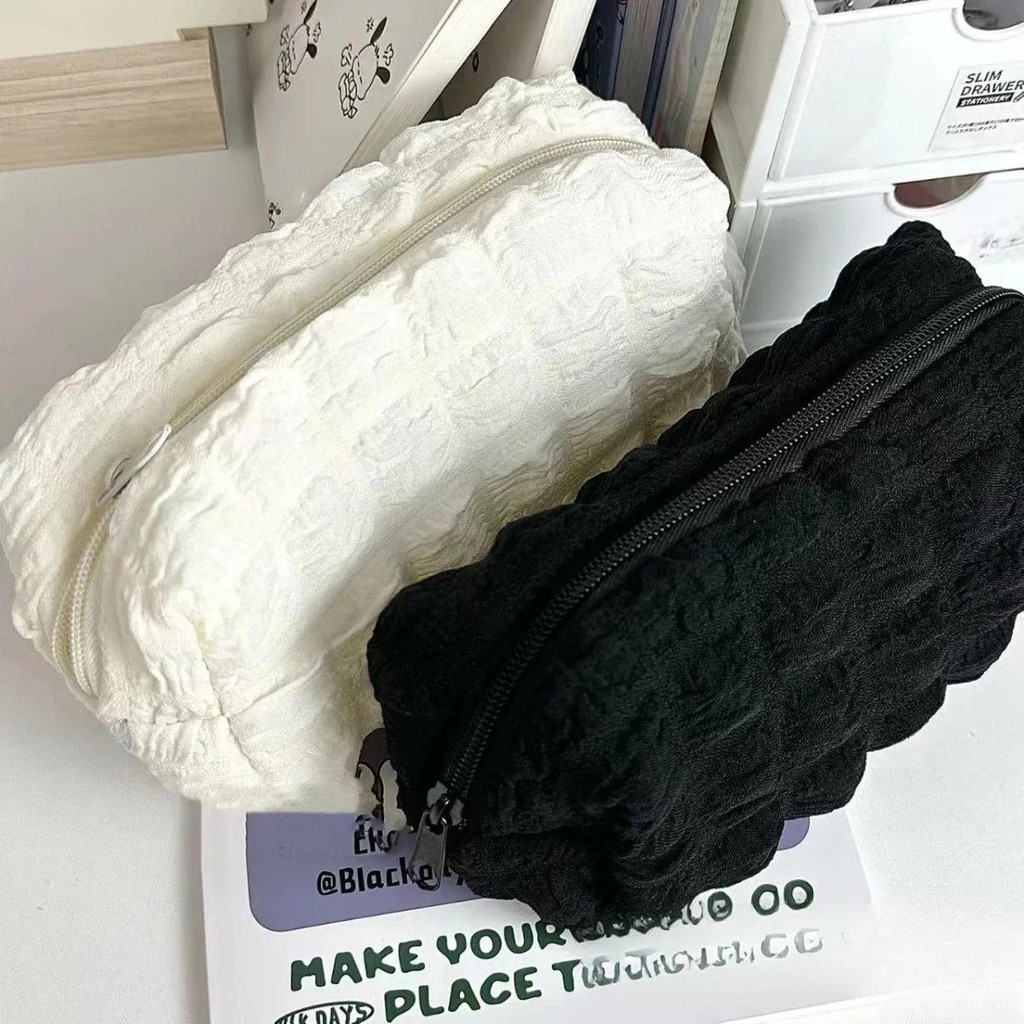 

Cream Puff Pencil Pouch High-color Value Large Capacity Cloud-like Soft Simple Dirty Durable Stationery Bag Pencil Case Gift