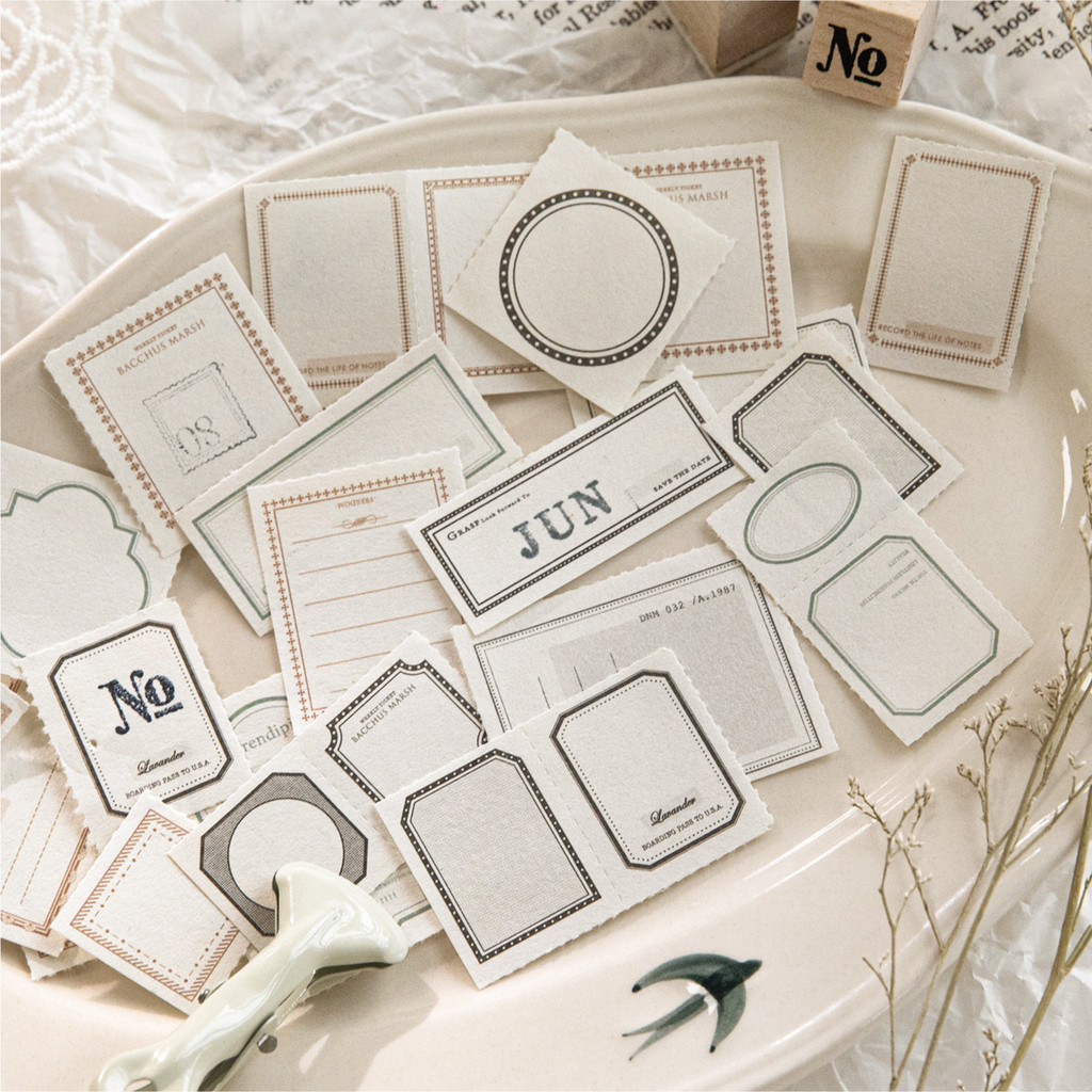 

30pcs/lot Memo Pads Material Paper Border Diary Junk Journal Scrapbooking Cards Retro Background Decoration Paper