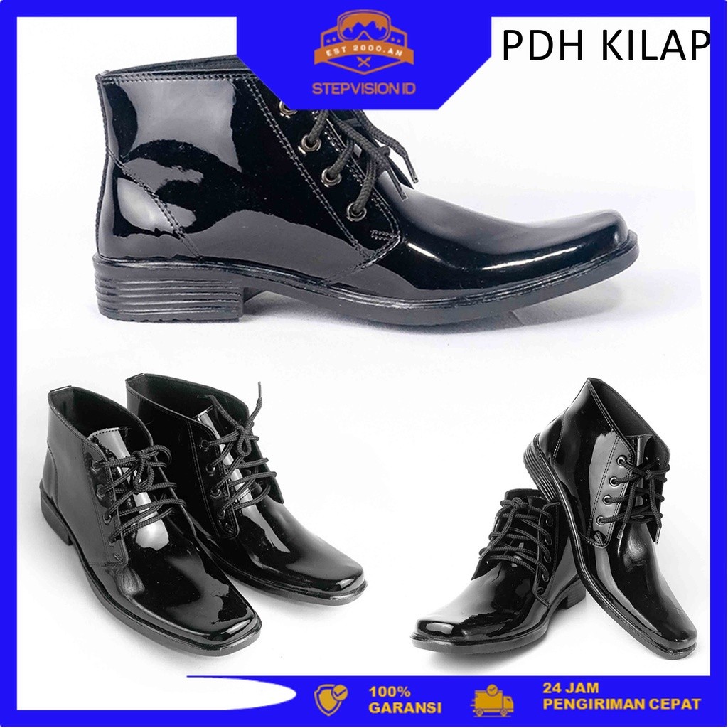 Sepatu Pantofel PDH Pria - Sepatu Pantofel Tali Kilap - Sepatu Paskibra [StepVision ID]