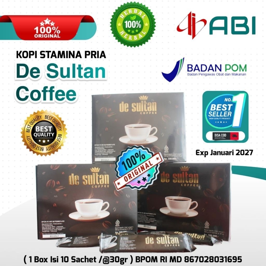

DE SULTAN COFFEE 1 BOX ISI 10 SACHET ORIGINAL PT ABI