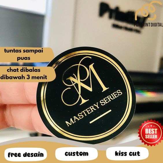 

PpD SBGS 7-10 Print Cetak Custom Sticker Label Gold Stiker Logo Olshop Makanan Minuman