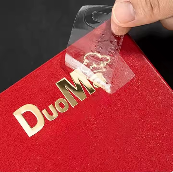 

custom 3D metallic gold logo silver decal for wedding candle jar gift box glass car shiny raised transfer sticker self-adhesive