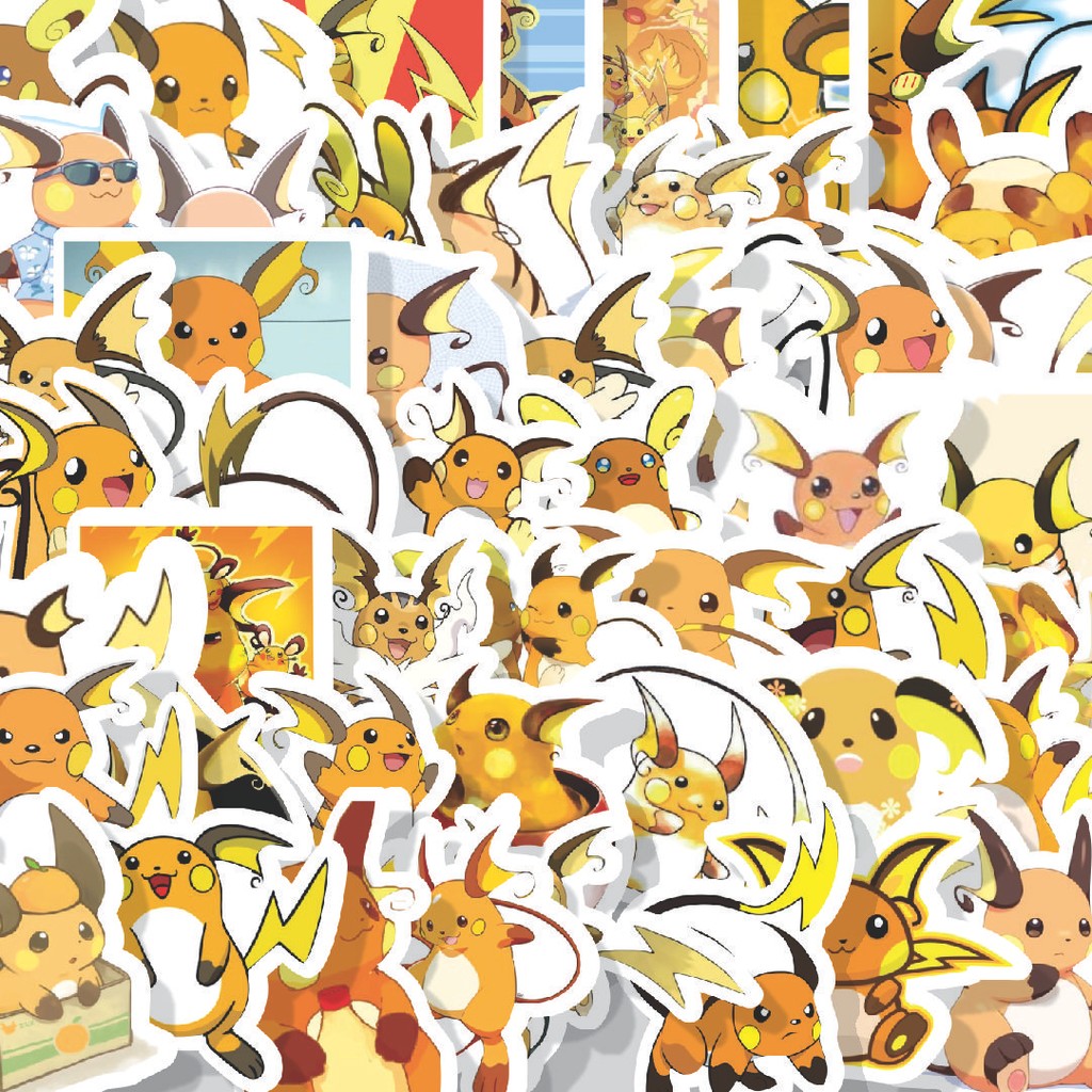 

Stiker Cutting Pack Stiker Raichu Pokemon Isi 100Pcs Series Aesthetic Lucu Keren Untuk Koper Bahan Vynil