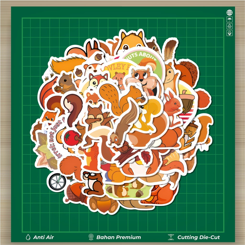 

HOT 50 PCS STIKER Stiker Hewan Squirel [Tupai] Stiker Fashion Cars Decal Dingin Kartu Album Custom Vinyl Anti Air- Sticker Aesthetic Buku Journal Koper Casing HP Tablet Laptop Helm Motor Botol Minum