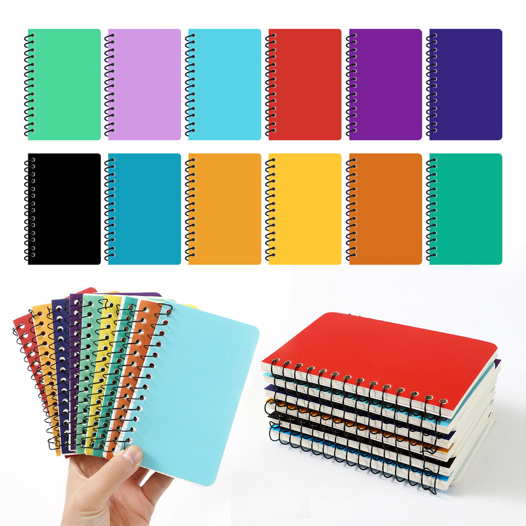 

12 Pack Small Spiral Notebook Pocket Pad 3x5in With Lined Pages 50sheets Mini Memo Steno Note Pads for Home Office School