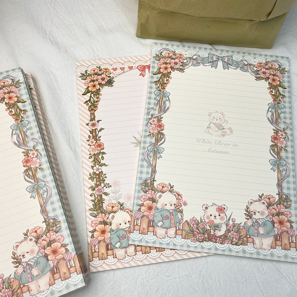 

B5 Ins New Garden Bear Sticky Notepad Paper for High-looking Students' Cute Notebook Cute Stationary Supplies Memo Pad