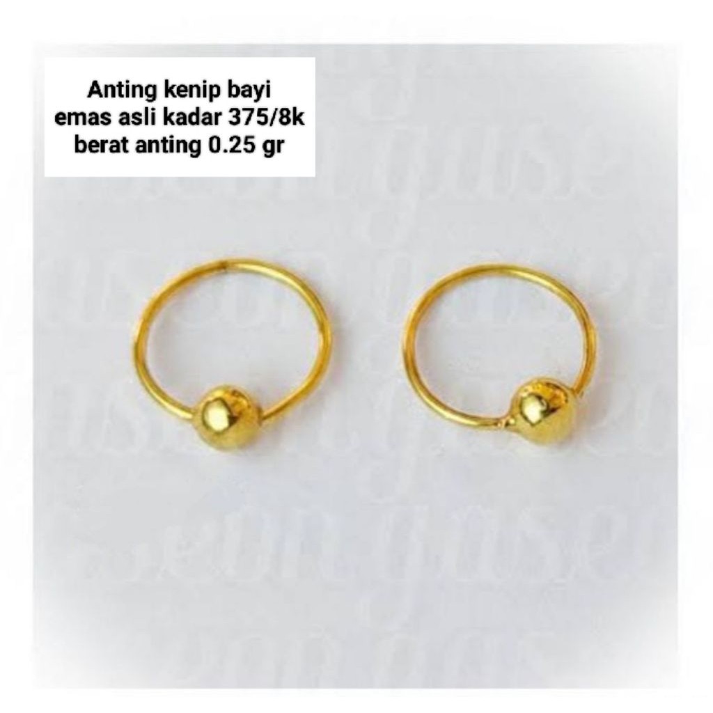 TERNASTORE ANTING BAYI EMAS ASLI KADAR 375/8K