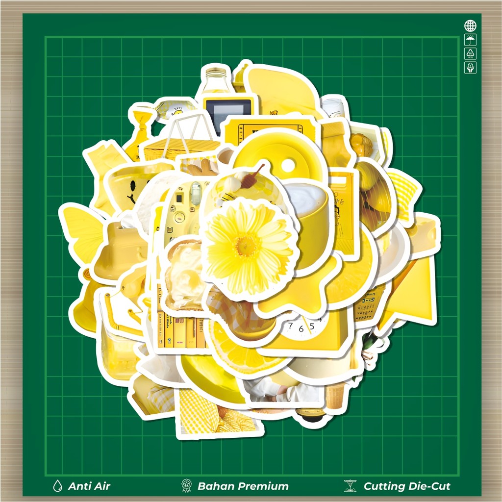 

HOT 50 PCS STIKER Stiker INS Yellow [Kuning] Stiker Fashion Cars Decal Dingin Kartu Album Custom Vinyl Anti Air- Sticker Aesthetic Buku Journal Koper Casing HP Tablet Laptop Helm Motor Botol Minum