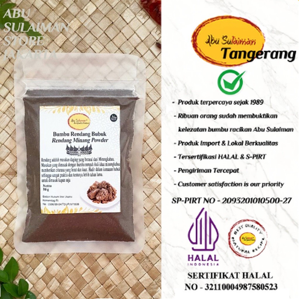

Bumbu Rendang Instan Spesial / Rendang Minang seasoning / Bumbu Rendang Abu Sulaiman Tangerang