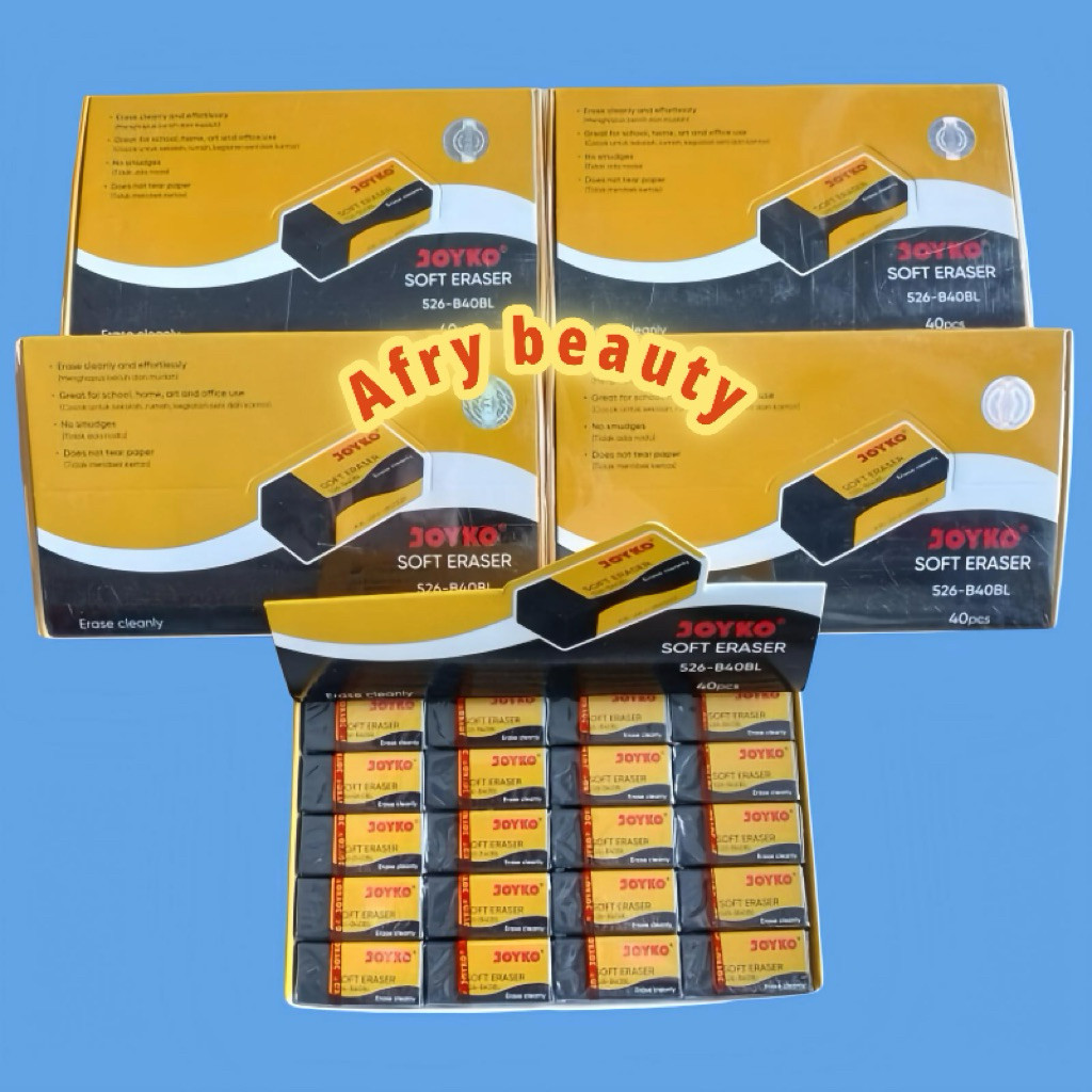 

promo (1 PACK=40PCS) penghapus joyko kecil / penghapus joyko b40bl hitam kecil/ joyko soft eraser / stip joyko hitam kecil