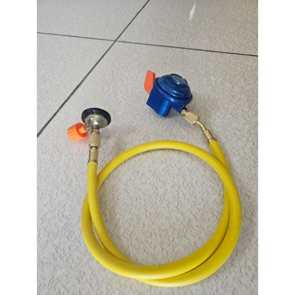Refil alat isi ulang gas kaleng portable selang manifold kaleng freon AC flushing pipa kapiler