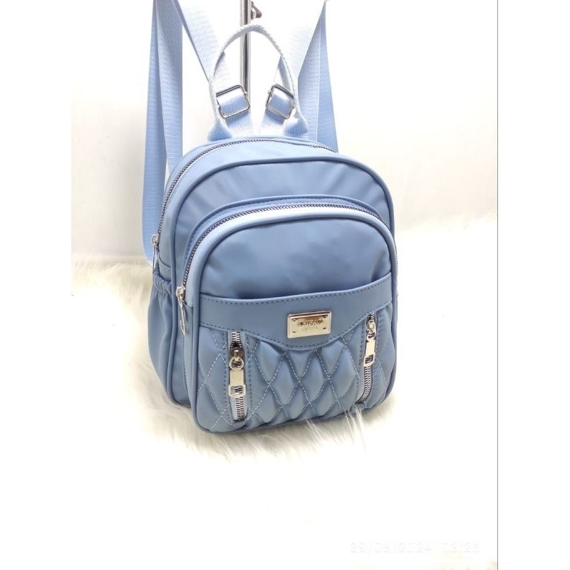 Tas Ransel Wanita Ukuran Sedang / Tas Gendong Cewek Model Res Diri Depan Motif Bordir Waterproof