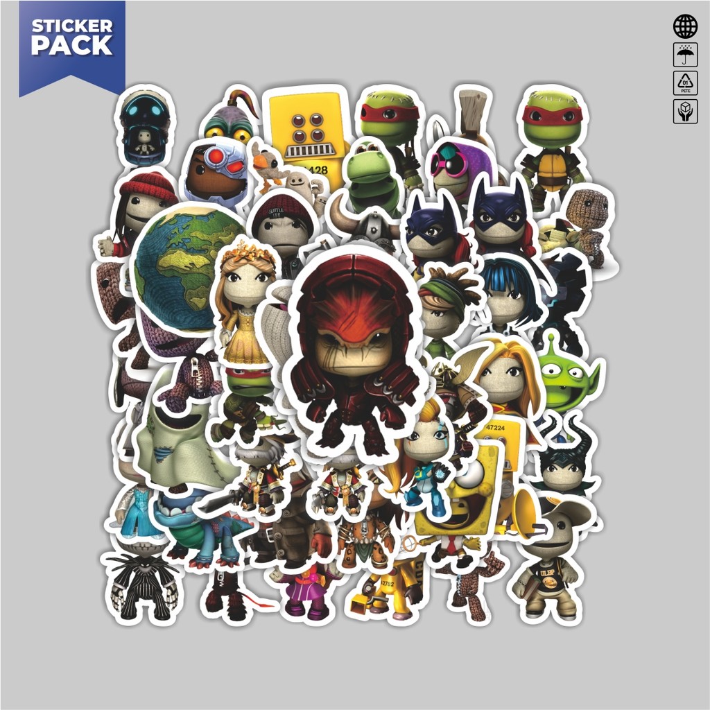 

[100PCS]Stiker Pack Game Series Little Big Planet Character Mix 2 Aesthetic Vinyl Anti Air Dekorasi Sticker Laptop Buku Journal Koper Helm Casing HP Gitar Helm Skateboard