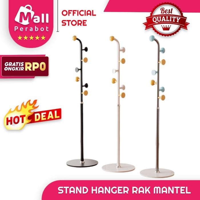 Mall Perabot | Stand Hanger Gantungan Baju Topi Multifungsi | Rak mantel Kamar Tidur Model Terbaru -